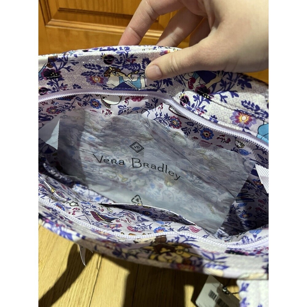 NWT Vera Bradley Disney Small Vera Tote Bag Belle Floral Limited Edition - Picture 5 of 8